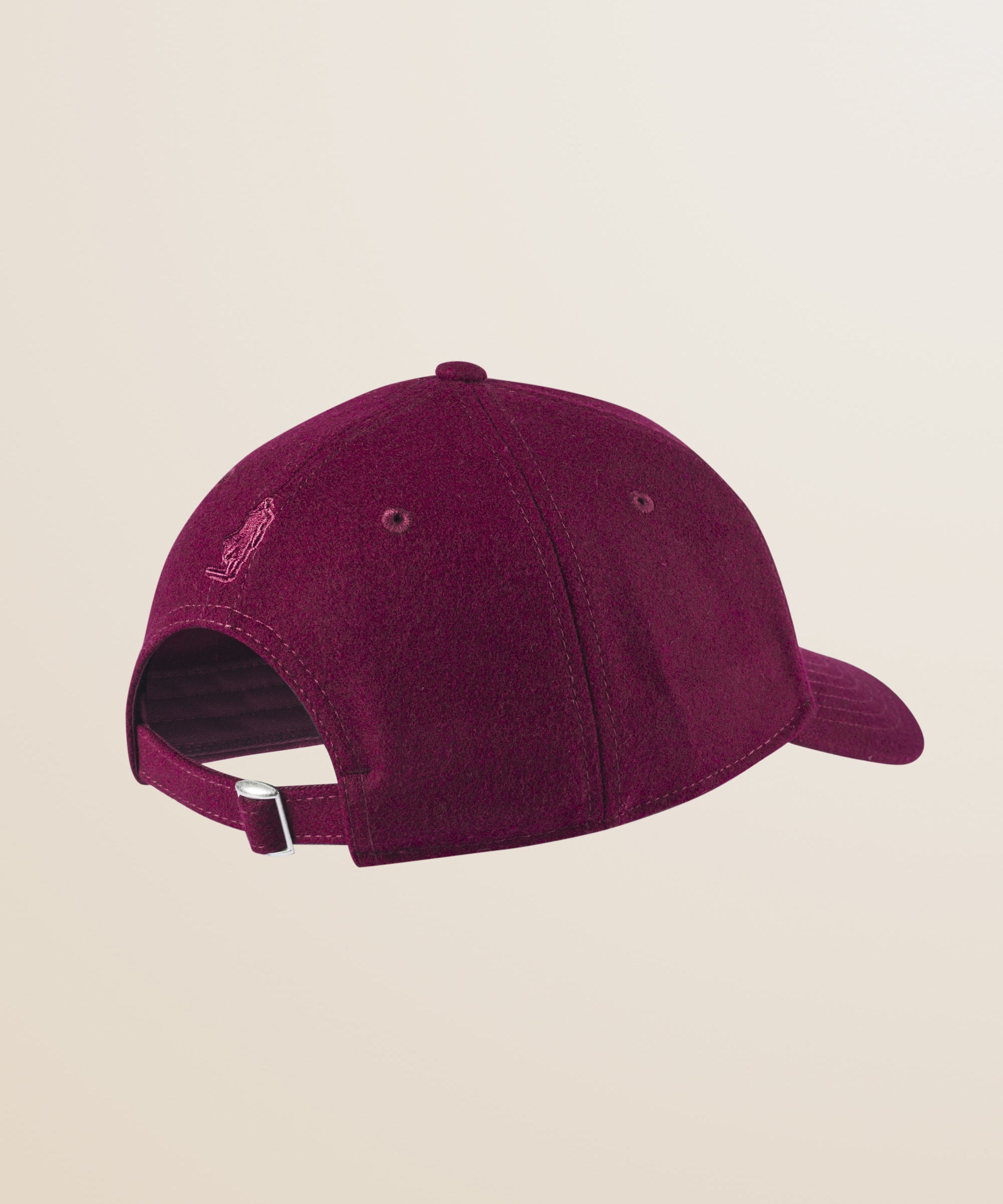 Cappello con Visiera in Misto Lana Tinta Unita - Merlot