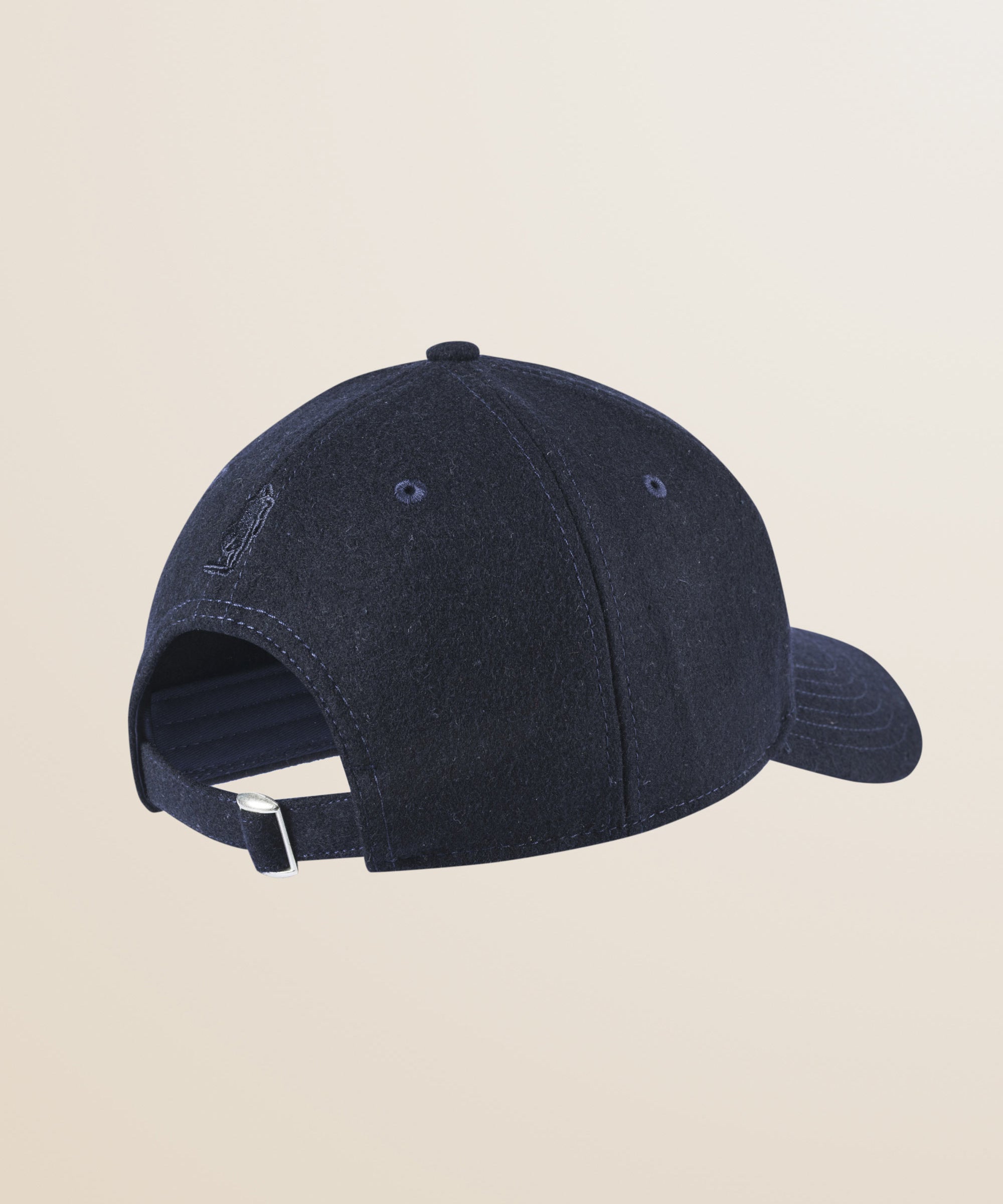 Cappello con Visiera in Misto Lana Tinta Unita retro - Navy Blue