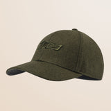 Cappello con Visiera in Misto Lana Tinta Unita fronte - Olive Night