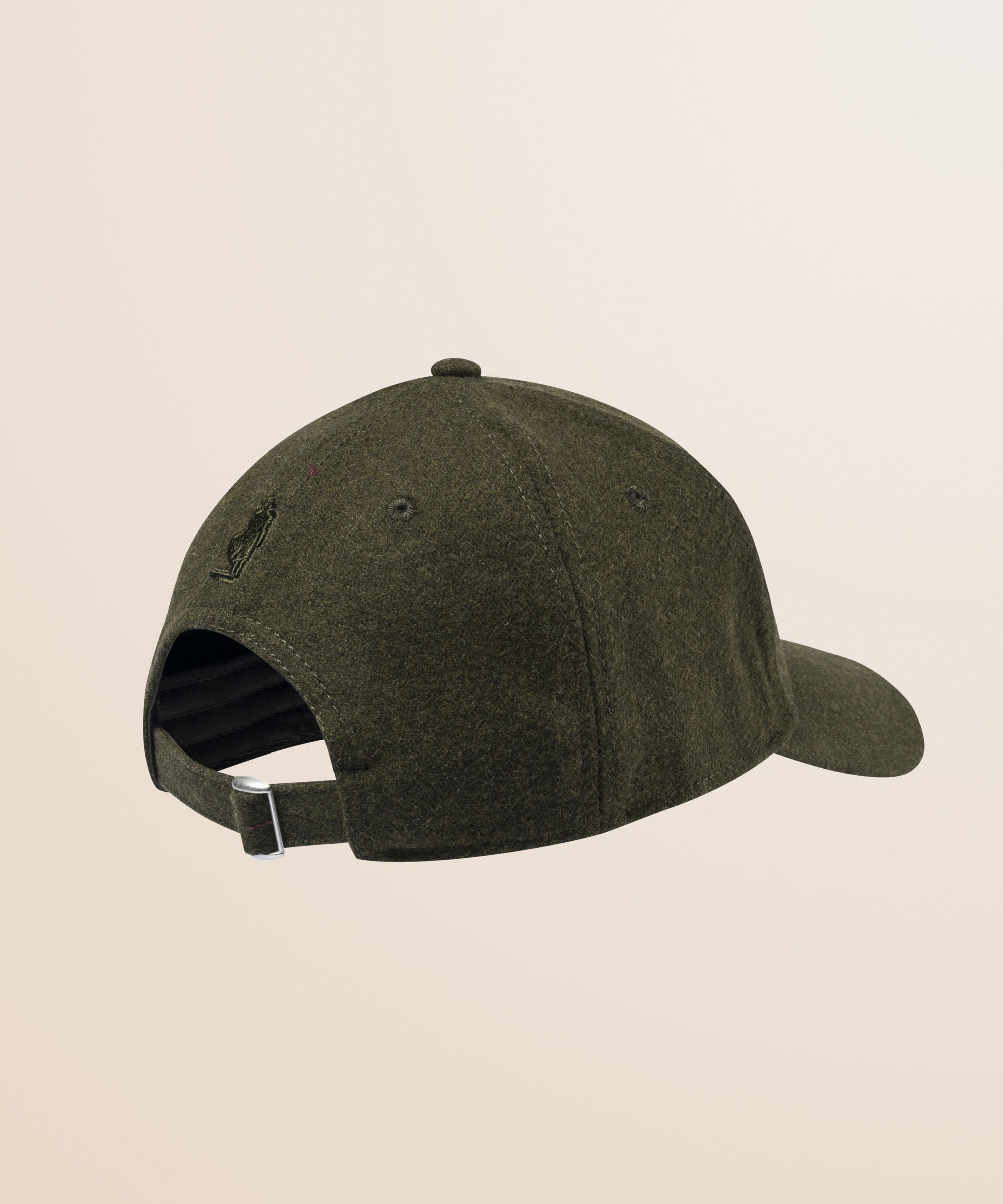Cappello con Visiera in Misto Lana Tinta Unita - Olive Night