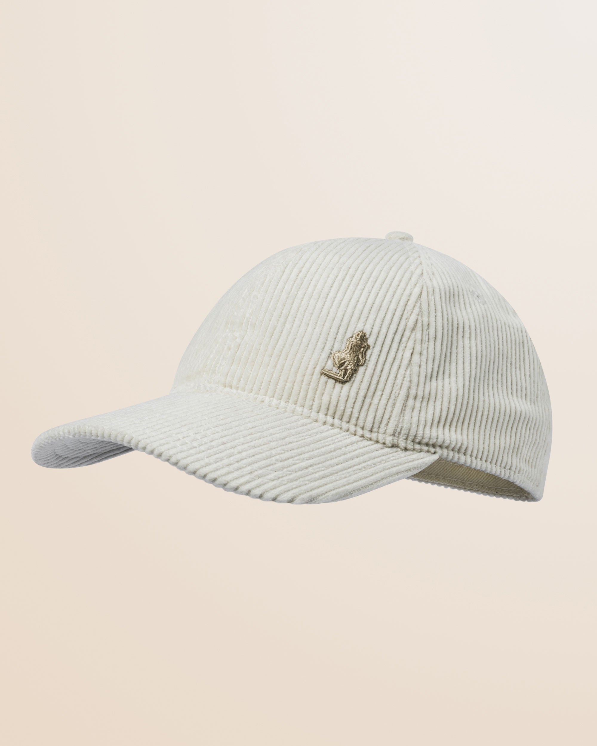 Cappello con Visiera in Velluto a Coste fronte - Gardenia