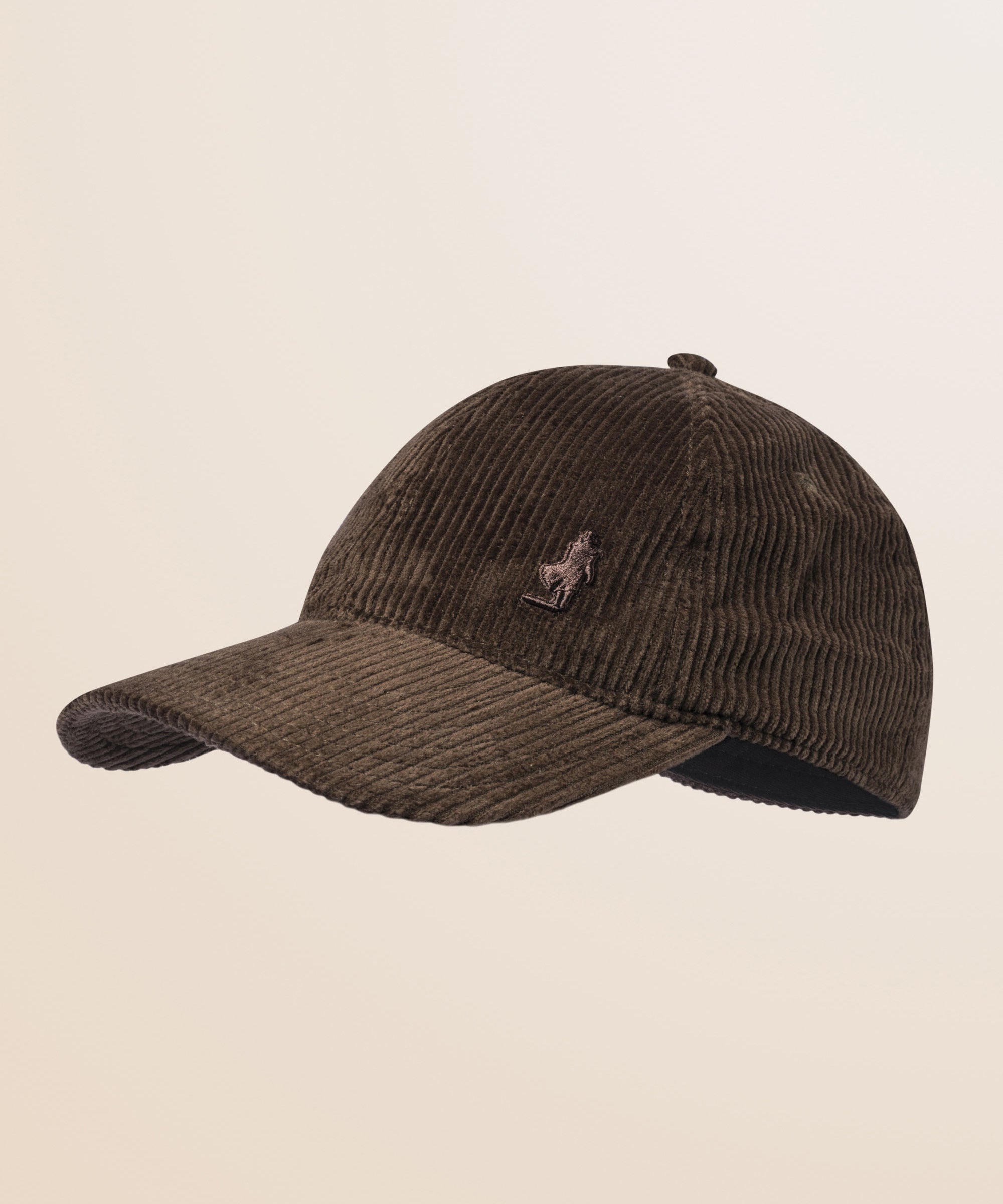 Cappello con Visiera in Velluto a Coste fronte - Chocolate