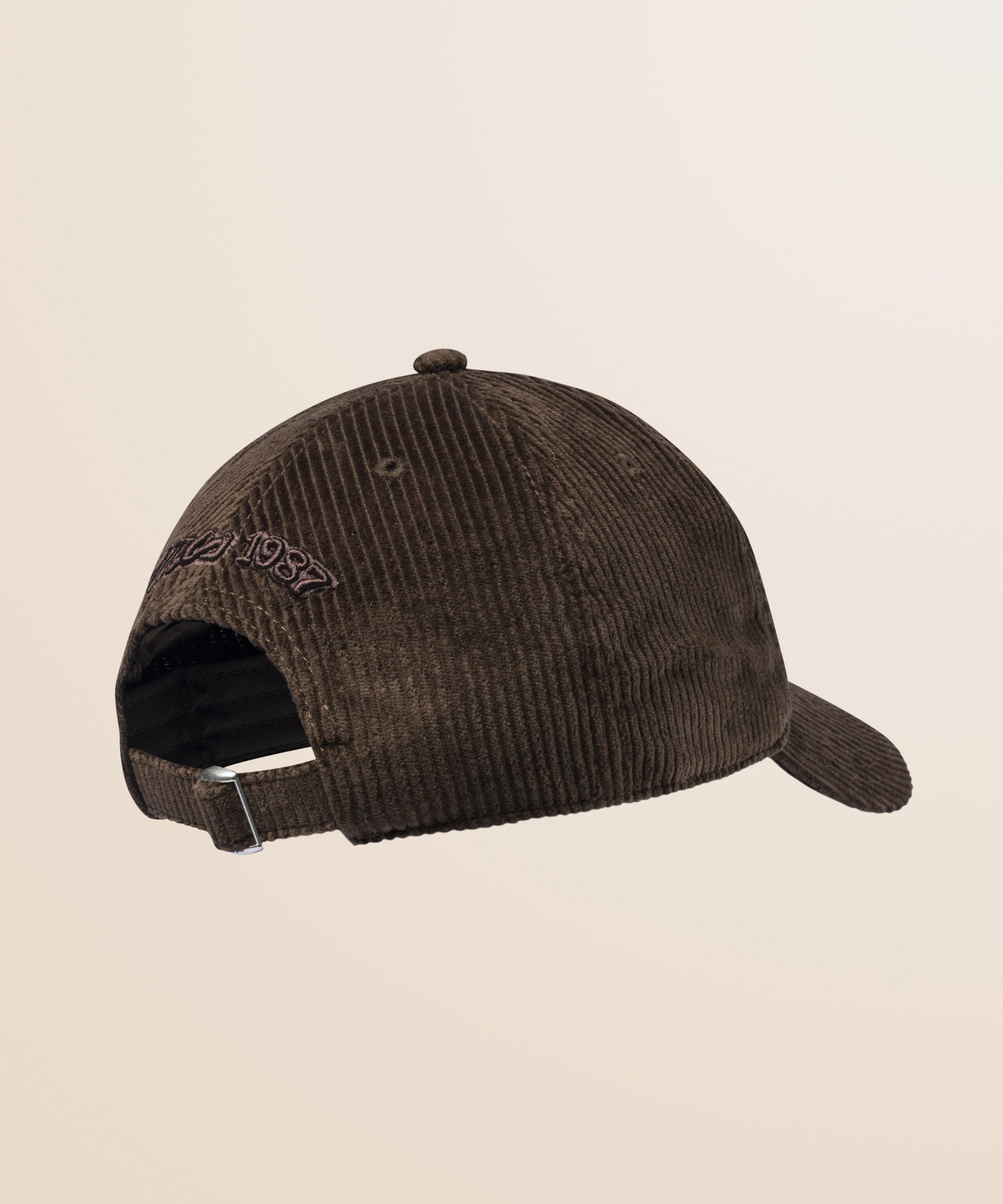 Cappello con Visiera in Velluto a Coste - Chocolate
