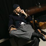Caban in lana check Black Watch