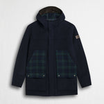Caban in lana check Black Watch - Blue Navy