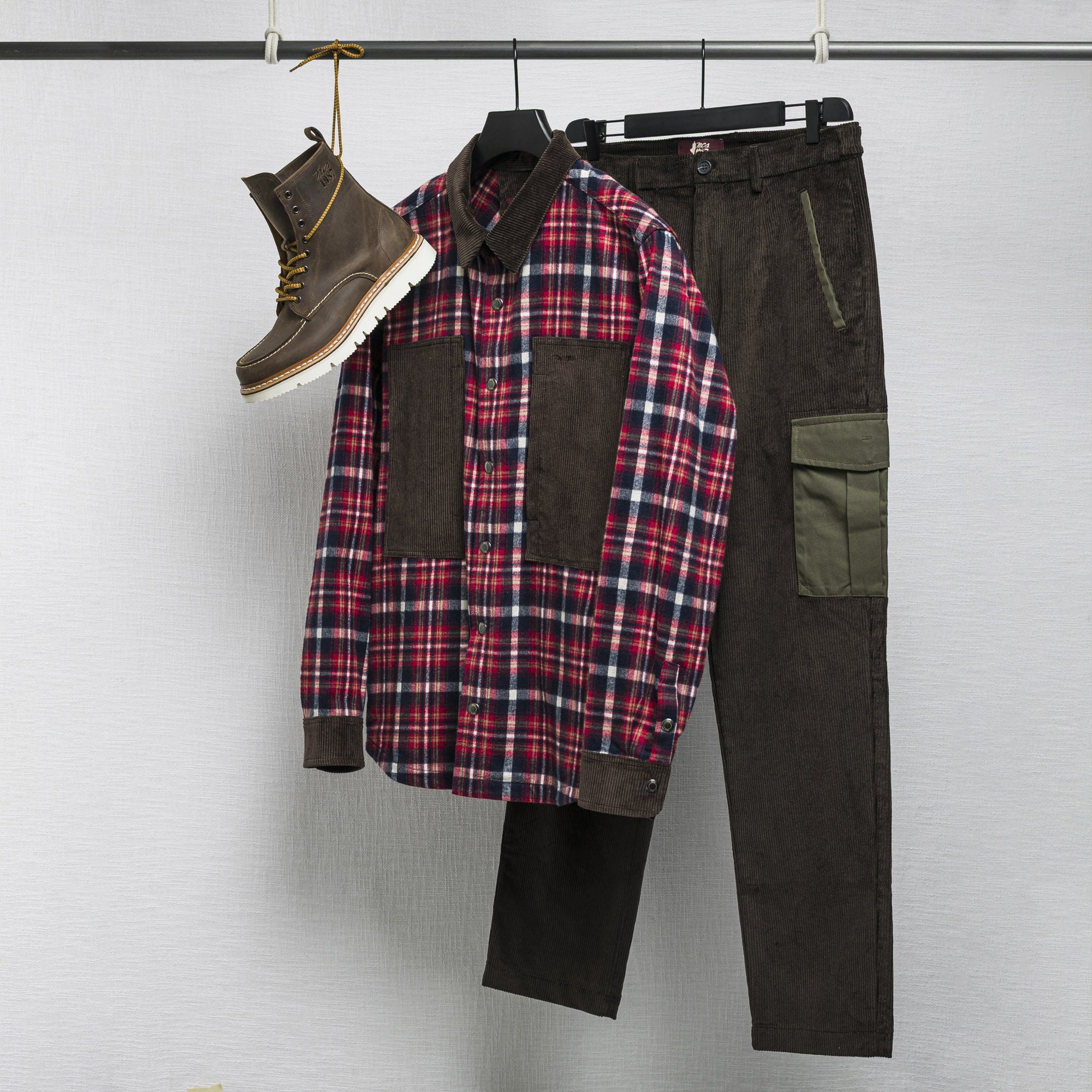 Overshirt in Flanella a Quadri         - Red Check