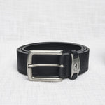 Cintura in Pelle con Fibbia Stondata - Black