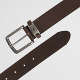 Leather Belt with Rounded Buckle