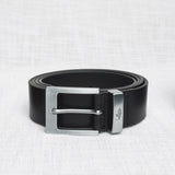 Cintura in Pelle con Fibbia Squadrata - Black