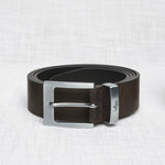 Cintura in Pelle con Fibbia Squadrata - Brownie