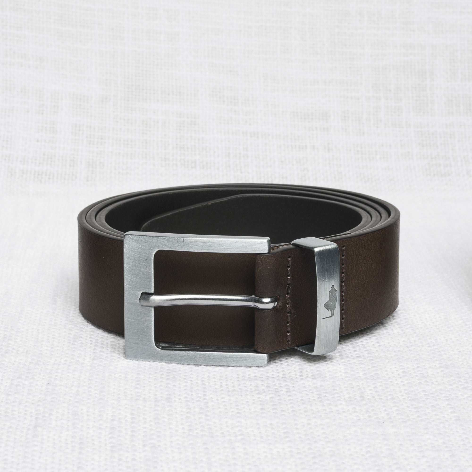 Cintura in Pelle con Fibbia Squadrata - Brownie