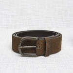Cintura in Pelle Scamosciata con Ricamo - Taupe