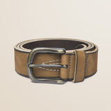 Cintura in Pelle Scamosciata con Ricamo Made in Italy fronte - Washed Leather