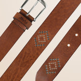 Cintura in Pelle Cerata con Borchie Country dettaglio - Cuir