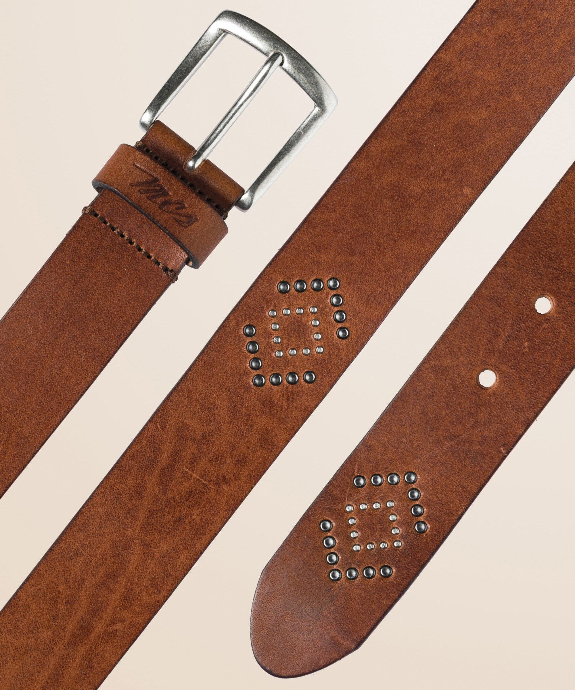 Cintura in Pelle Cerata con Borchie Country dettaglio - Cuir
