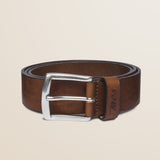 Cintura in Pelle Cerata con Borchie Country fronte - Cuir