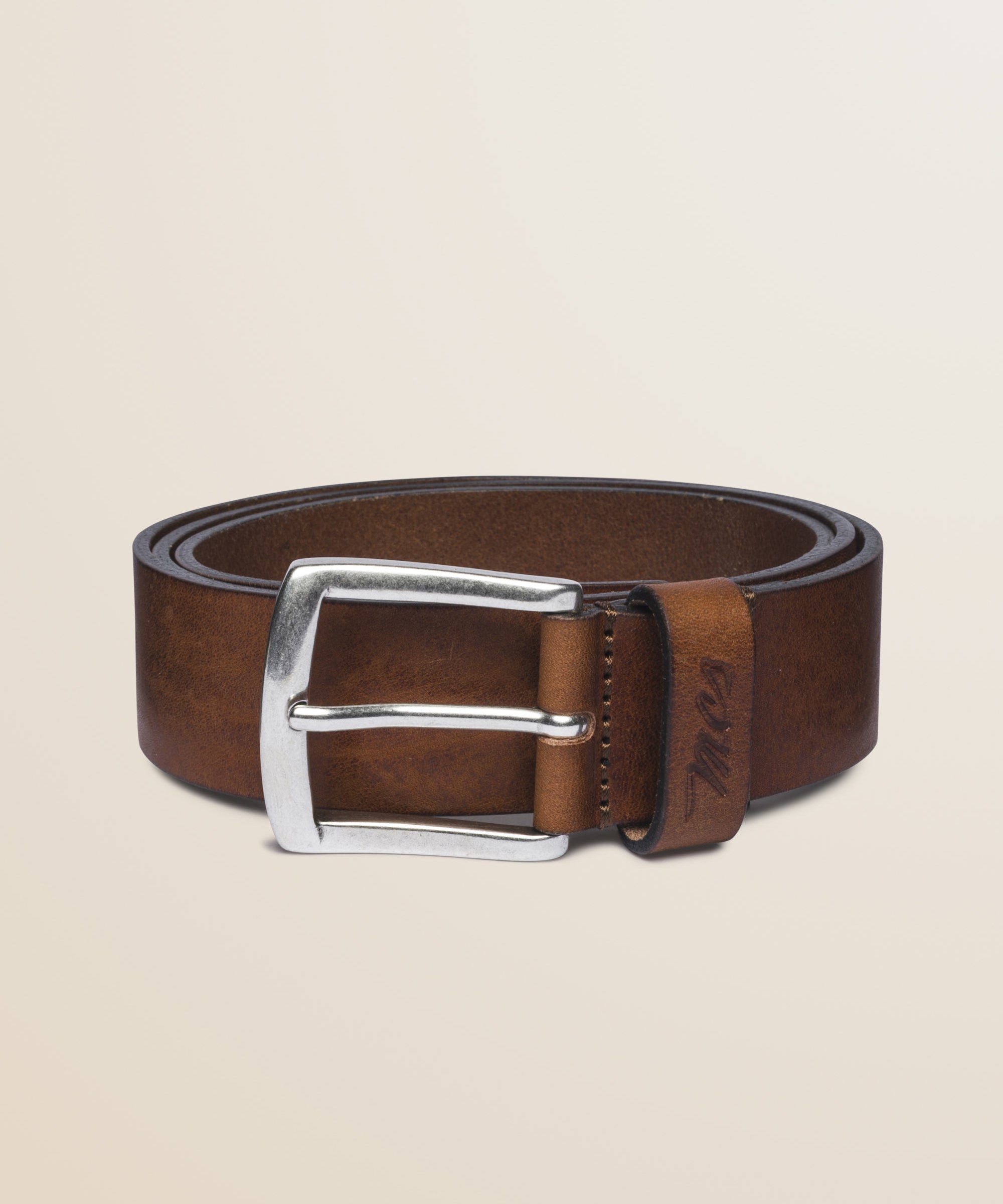 Cintura in Pelle Cerata con Borchie Country fronte - Cuir