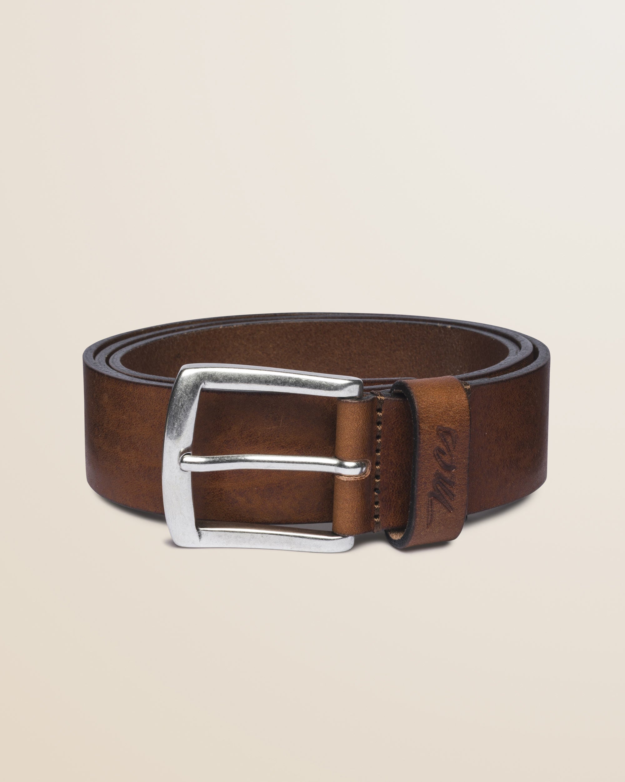 Cintura in Pelle Cerata con Borchie Country fronte - Cuir