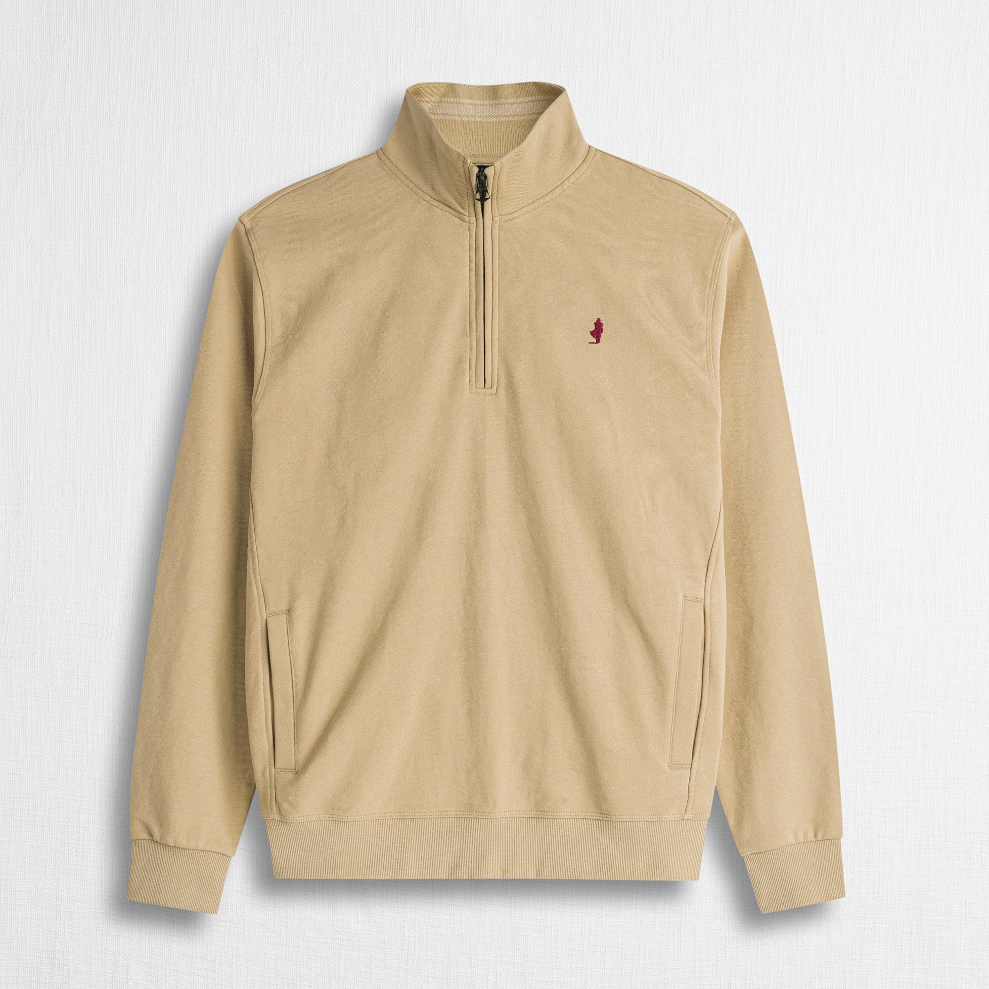 Felpa Mezza Zip 100% Cotone - Sand