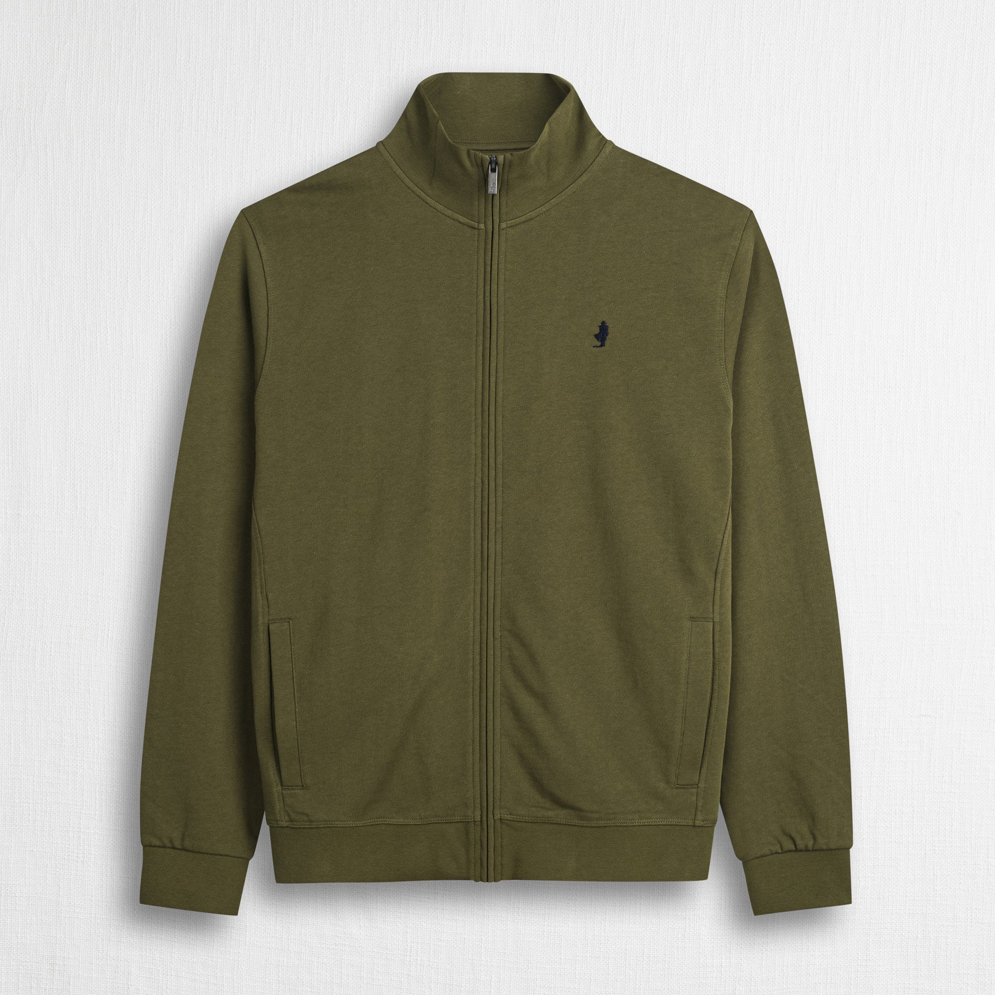 Felpa 100% cotone full zip - Dark Olive