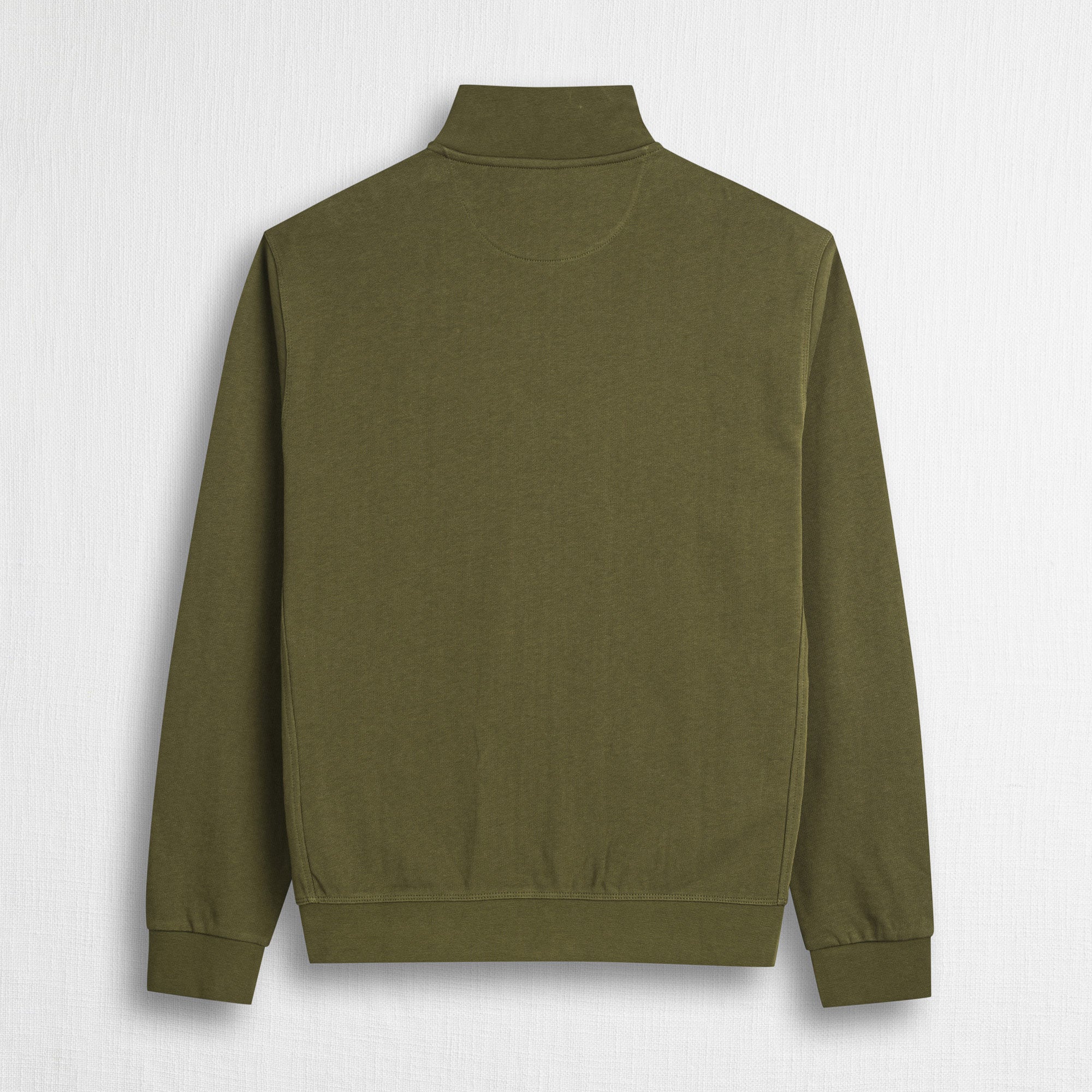 100% Cotton Full-Zip Sweatshirt - Dark Olive