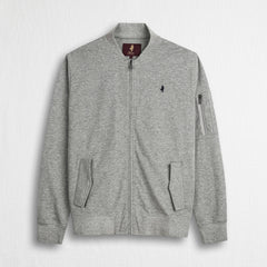 Felpa bomber 100% cotone - Melange Gray
