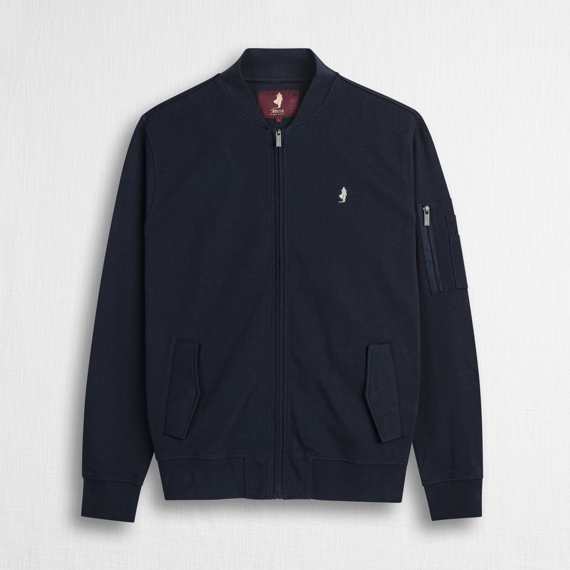 Felpa bomber 100% cotone - Navy Blue