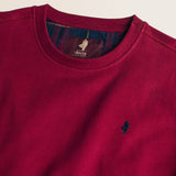 Felpa Girocollo in Cotone Smerigliato dettaglio - Merlot