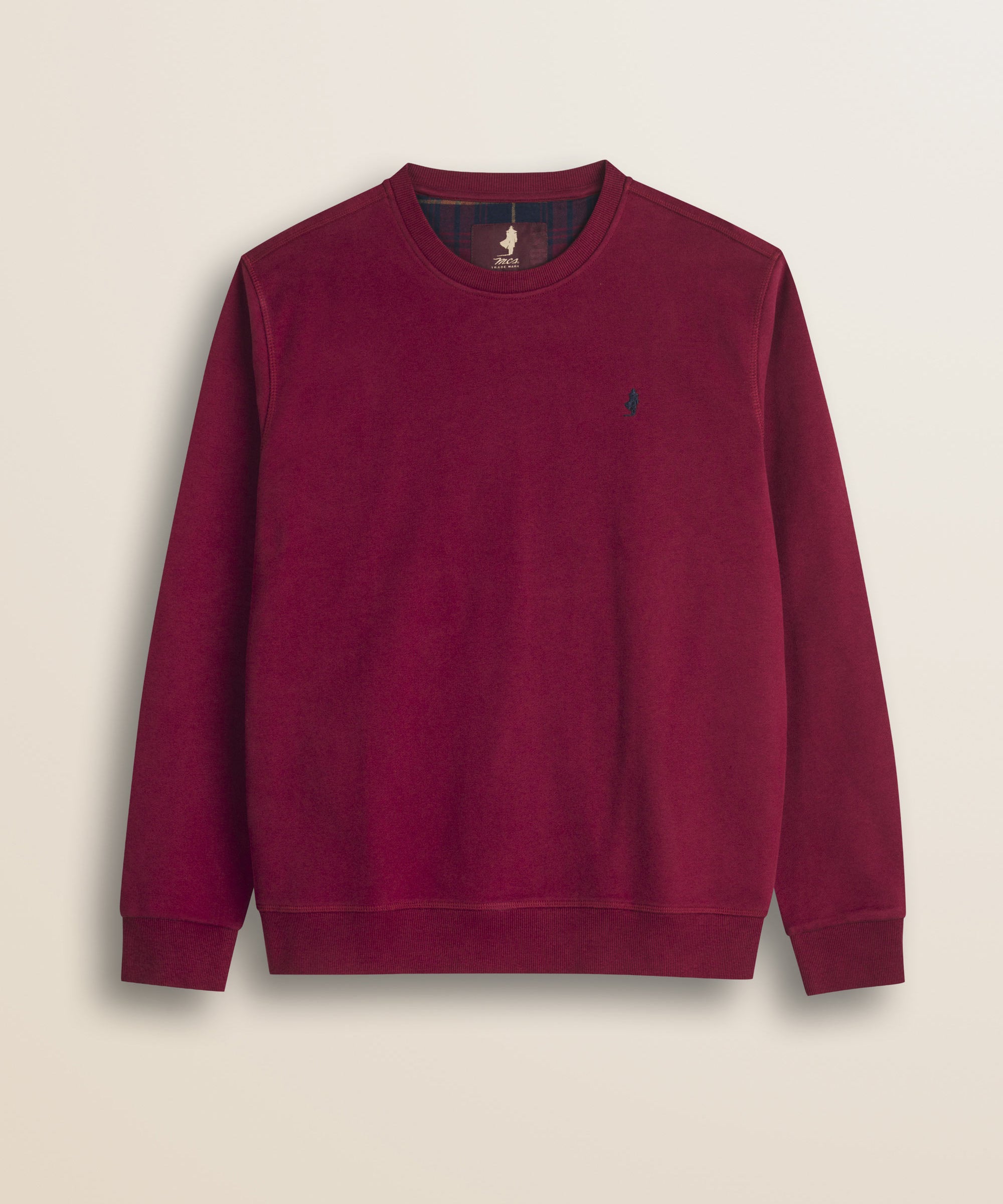 Felpa Girocollo in Cotone Smerigliato fronte - Merlot