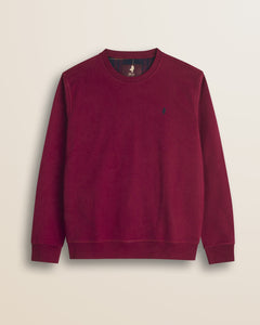 Felpa Girocollo in Cotone Smerigliato fronte - Merlot