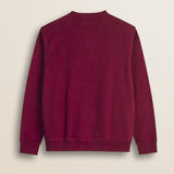 Felpa Girocollo in Cotone Smerigliato retro - Merlot