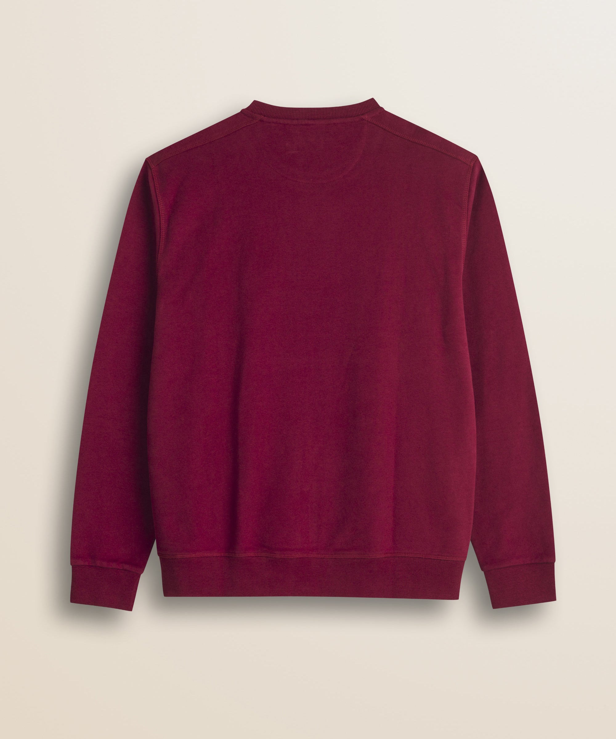 Felpa Girocollo in Cotone Smerigliato retro - Merlot