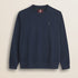 Felpa Girocollo in Cotone Smerigliato fronte - Navy Blue