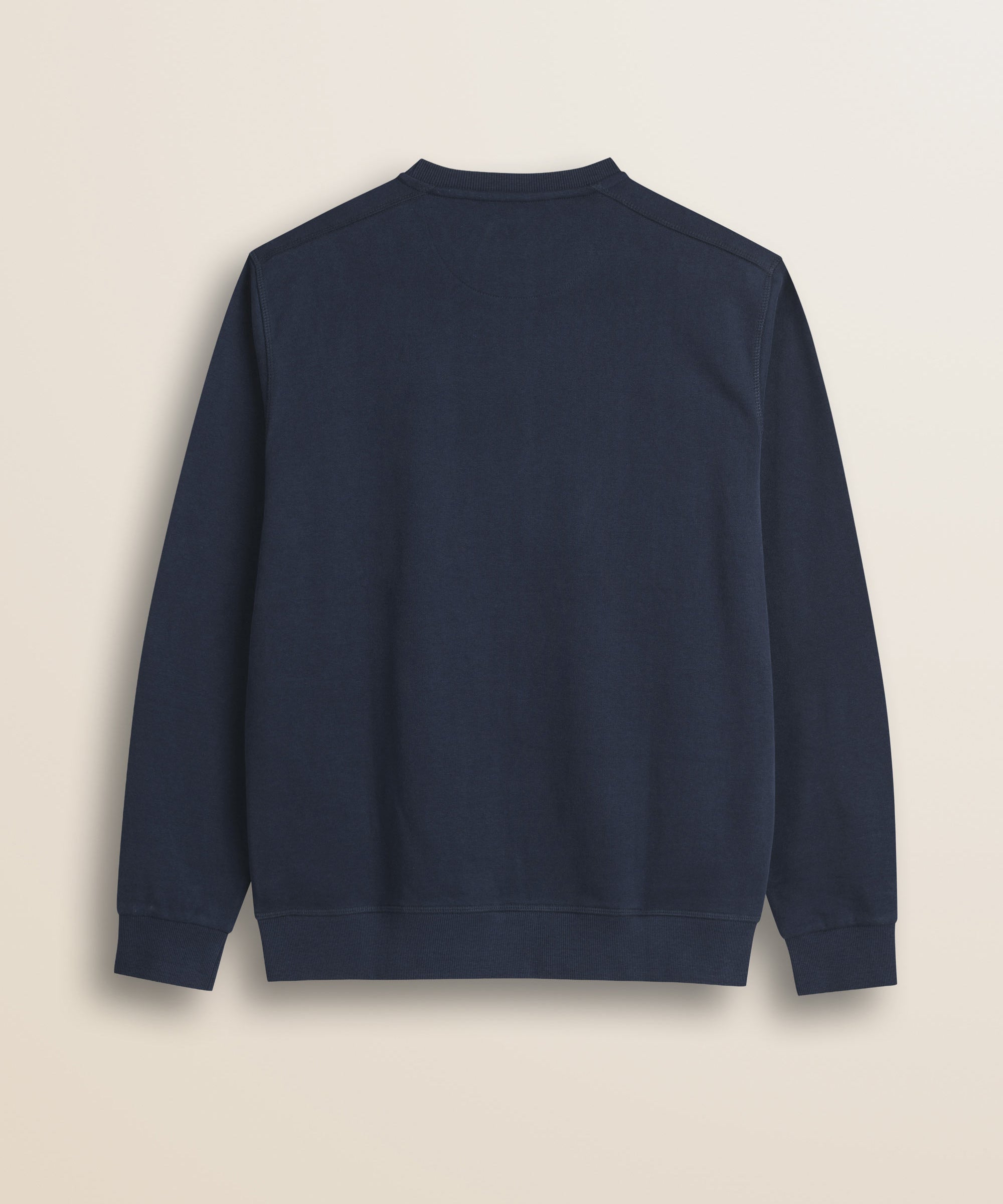 Felpa Girocollo in Cotone Smerigliato retro - Navy Blue
