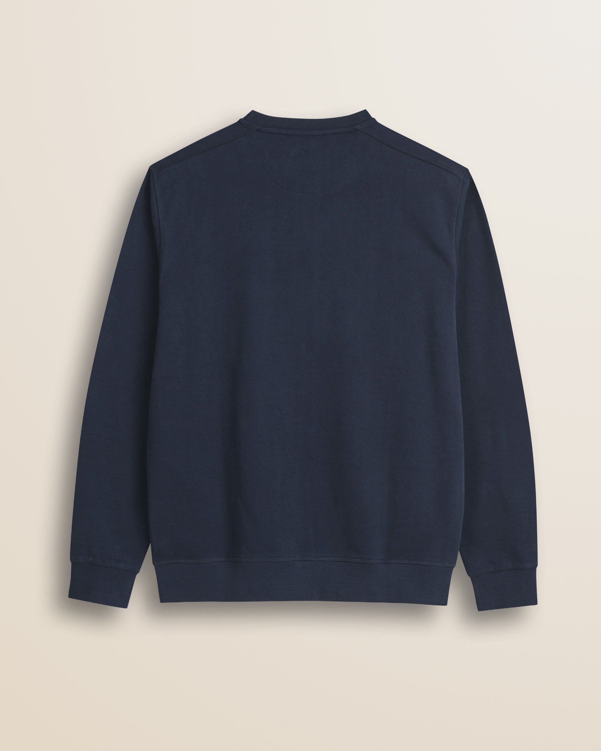 Felpa Girocollo in Cotone Smerigliato retro - Navy Blue
