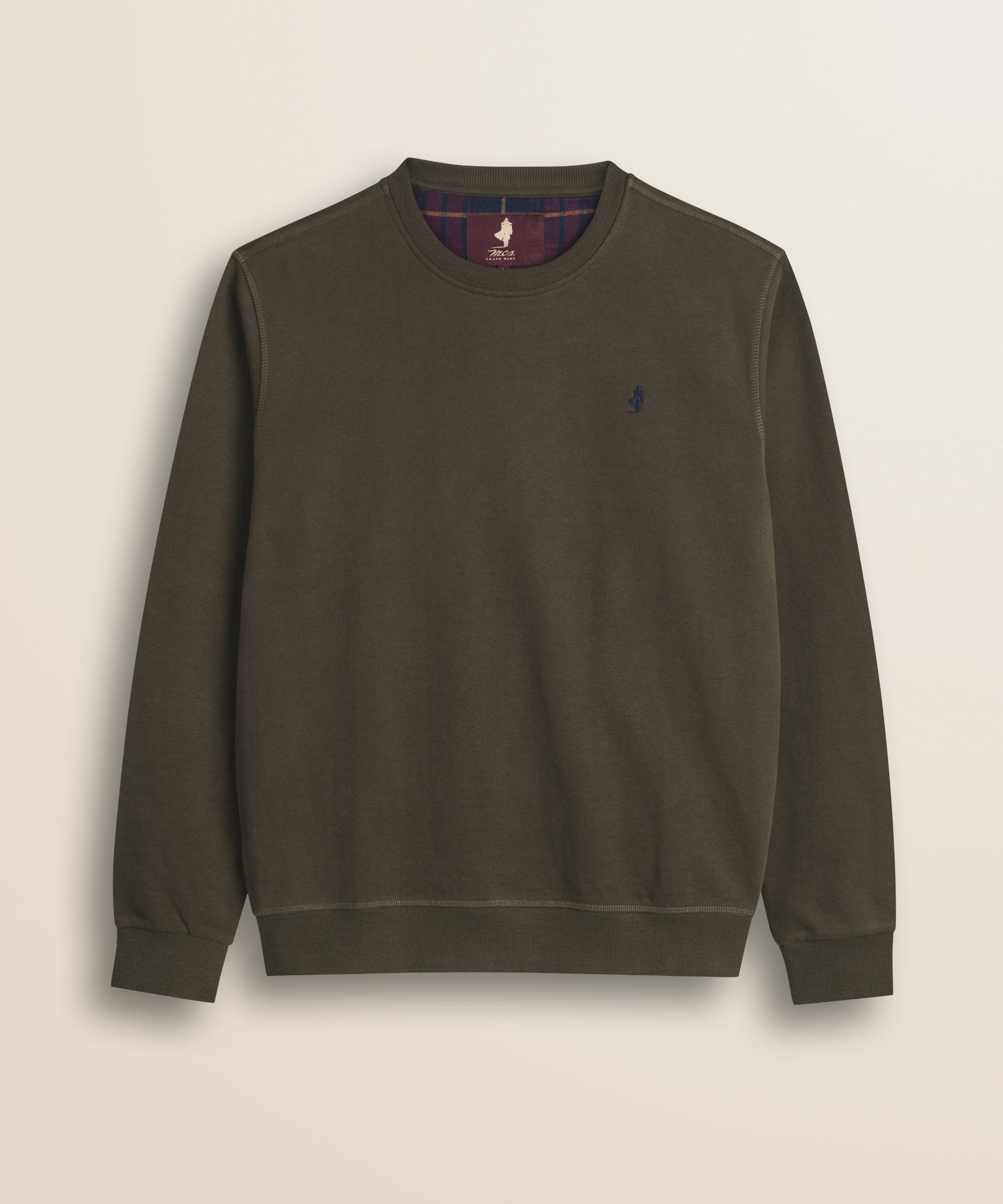 Felpa Girocollo in Cotone Smerigliato fronte - Chocolate