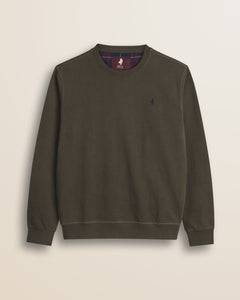 Felpa Girocollo in Cotone Smerigliato fronte - Chocolate