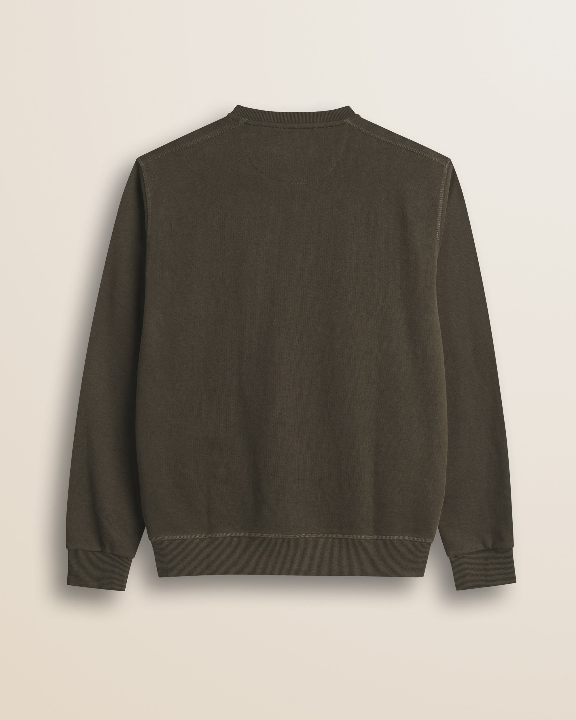 Felpa Girocollo in Cotone Smerigliato retro - Chocolate