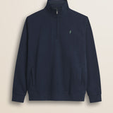 Felpa Mezza Zip in Cotone Smerigliato fronte - Navy Blue