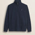 Felpa Mezza Zip in Cotone Smerigliato fronte - Navy Blue
