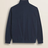 Felpa Mezza Zip in Cotone Smerigliato retro - Navy Blue