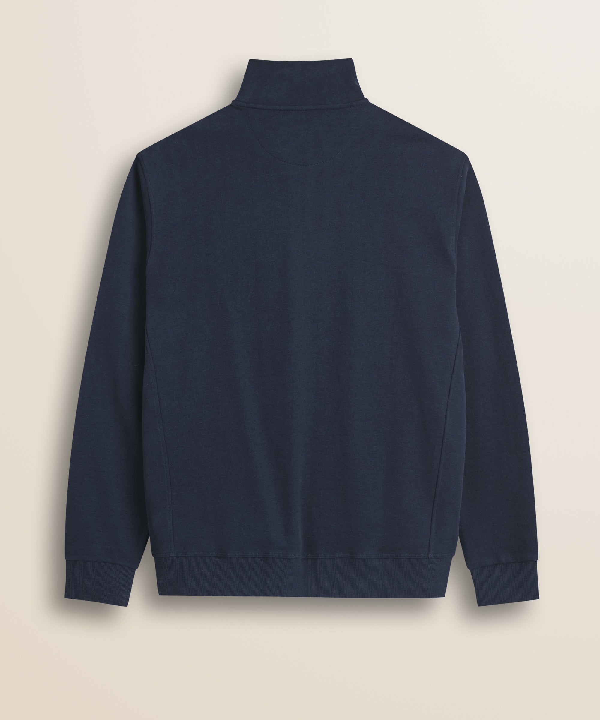 Felpa Mezza Zip in Cotone Smerigliato retro - Navy Blue