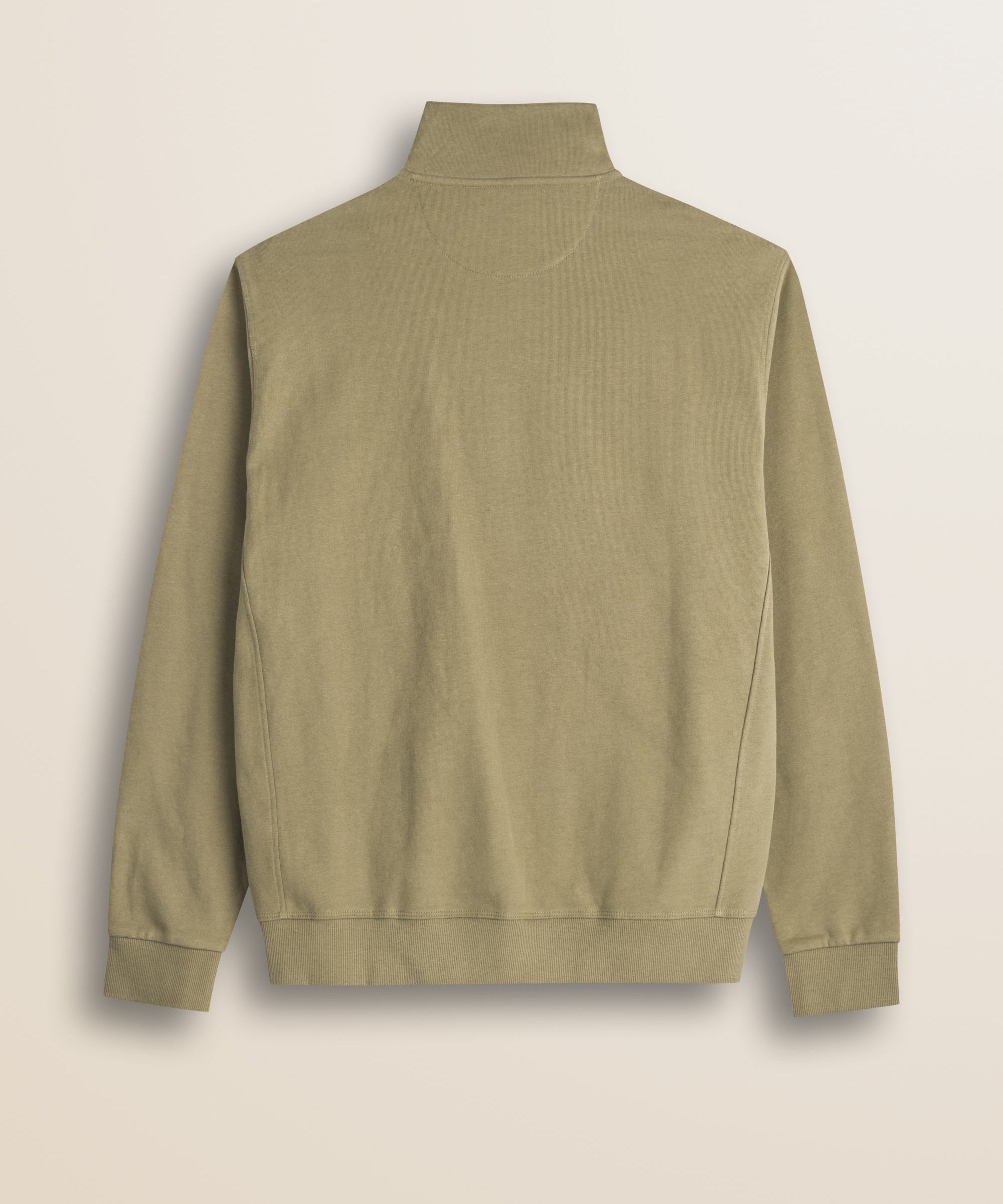 Felpa Mezza Zip in Cotone Smerigliato retro - Elmwood Brown