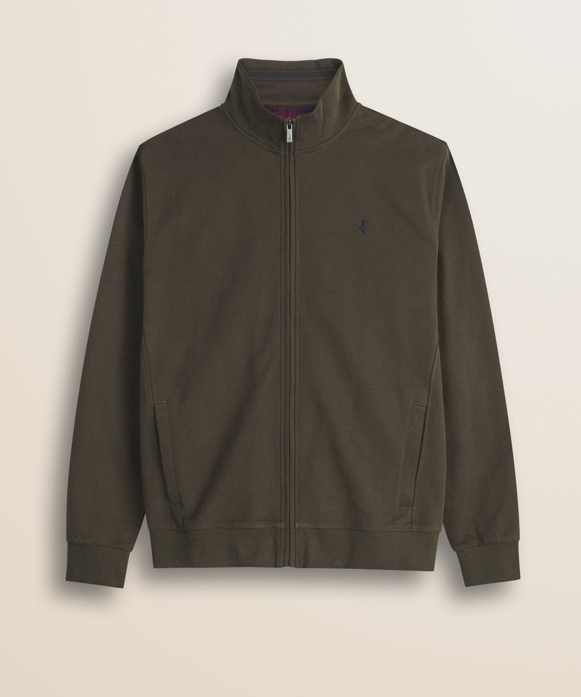 Felpa Full Zip in Cotone Smerigliato fronte - Chocolate