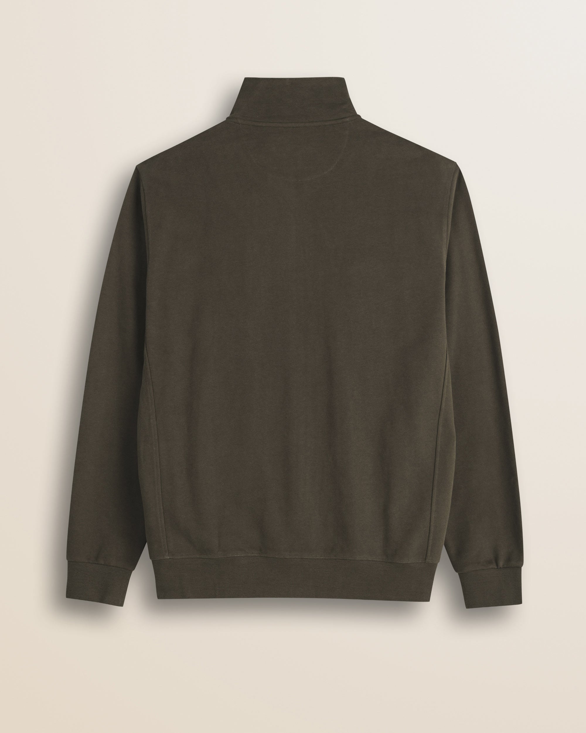 Felpa Full Zip in Cotone Smerigliato retro - Chocolate