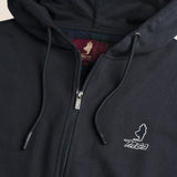 Felpa con Cappuccio Full Zip in Cotone dettaglio - Black