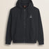 Felpa con Cappuccio Full Zip in Cotone fronte - Black