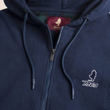 Felpa con Cappuccio Full Zip in Cotone dettaglio - Navy Blue