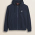 Felpa con Cappuccio Full Zip in Cotone fronte - Navy Blue