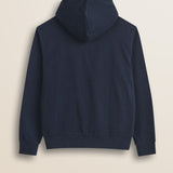 Felpa con Cappuccio Full Zip in Cotone retro - Navy Blue